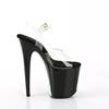 Pleaser - FLAMINGO808CRS2 Sandale à bride à la cheville, Pole dance chaussures - Transparent/Noir Product image